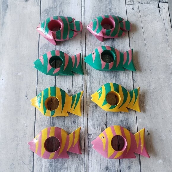 Wooden Fish Napkin Rings  (set of 8) - Picture 1 of 3